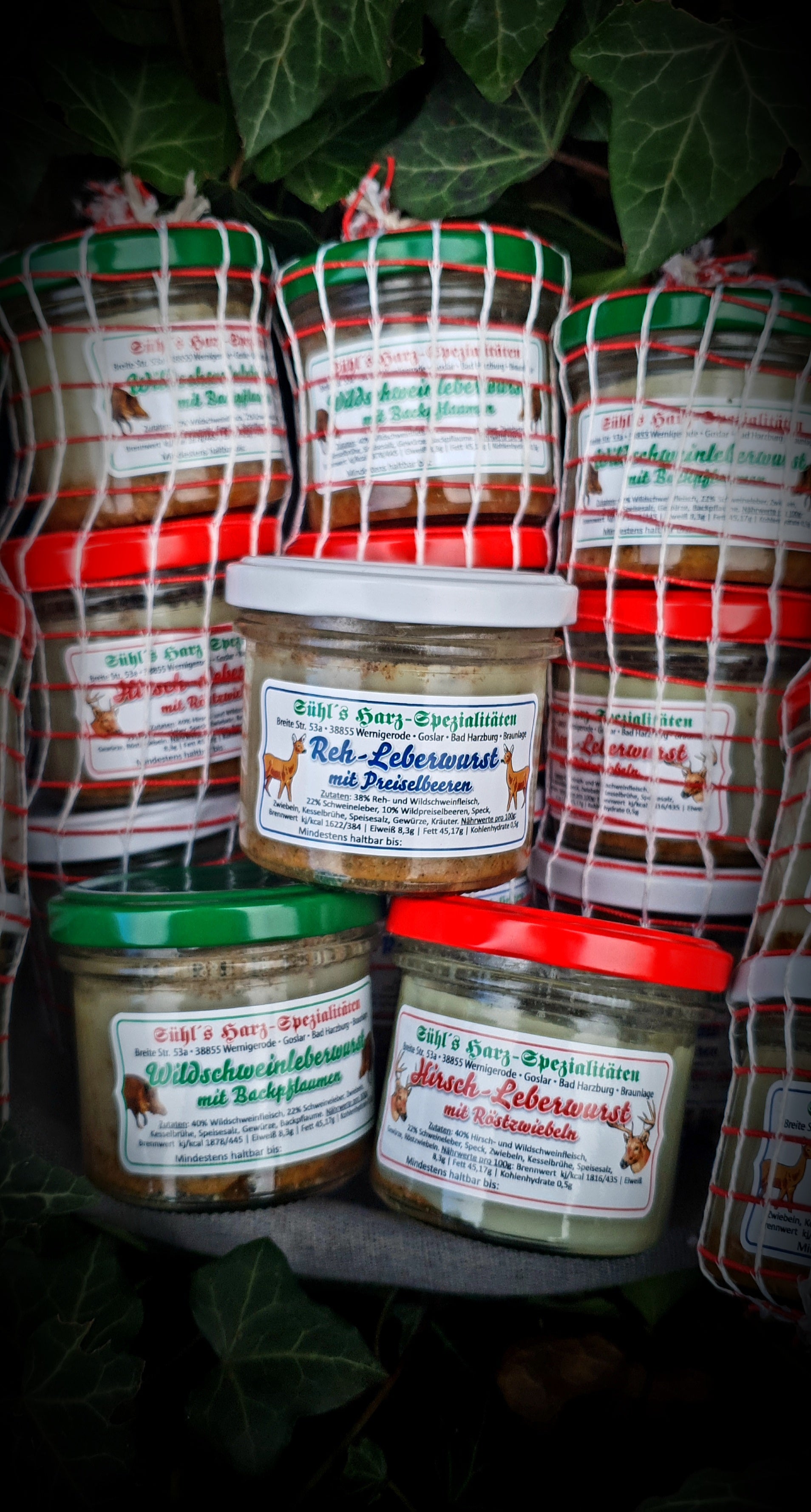 3er Wildleberwursttürmchen ( Hirsch-, Reh-, und Wildschweinleberwurst)