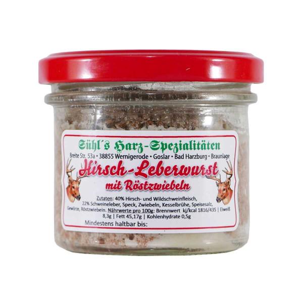 Hirschleberwurst mit Röstzwiebeln Wildgläser Sühl's Harzspezialitäten 