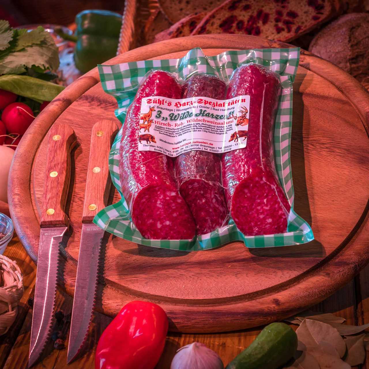 Sühl's 3 wilde Harzer Wildsalami Sühl's Harzspezialitäten 