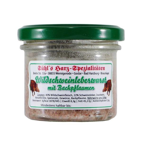 Wildschweinleberwurst mit Backpflaumen Wildgläser Sühl's Harzspezialitäten 