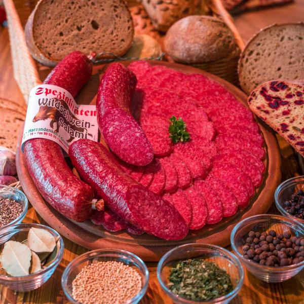 Wildschweinsalami Wildsalami Sühl's Harzspezialitäten 